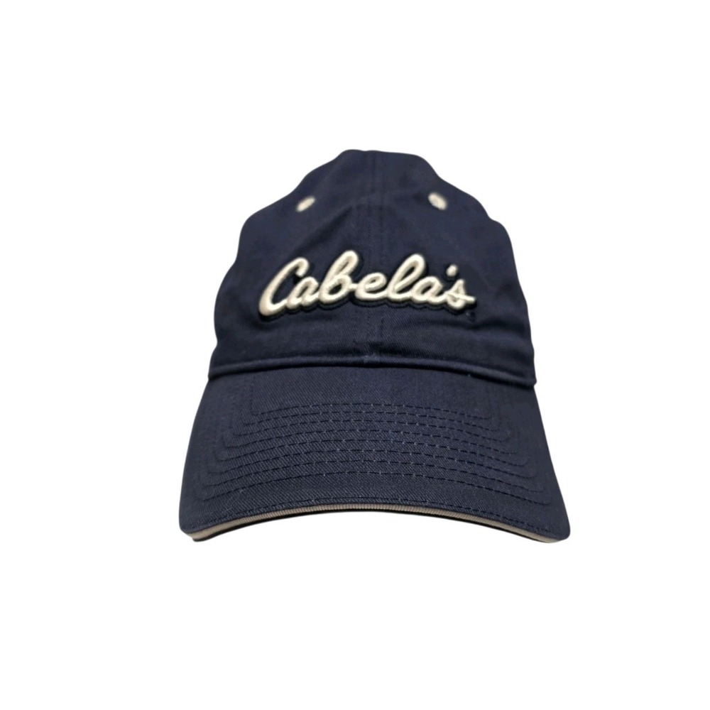 Vintage Cabela's Spellout Navy Blue Baseball‎ Cap World's Foremost Outfitter